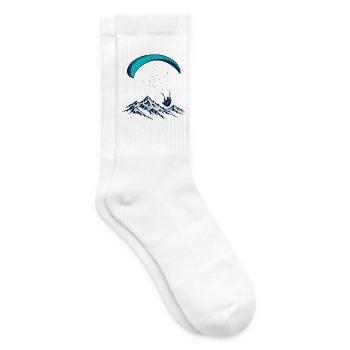 Blauer Berggipfel Paragleiten - Tennissocken - Weiß - Rechts