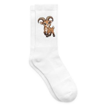 Steinbock Sternzeichen Kawaii - Tennissocken - Weiß - Rechts