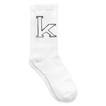 Kleinbuchstabe k handgezeichnet - Tennissocken - Weiß - Rechts