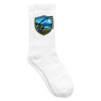 Seeangeln bei Abendlicht - Tennissocken - Weiß - Rechts