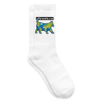 Die Welt ist eine Katze - Tennissocken - Weiß - Rechts