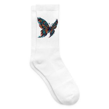 Orangefarbener Schmetterling der amerikanischen Ur - Tennissocken - Weiß - Rechts
