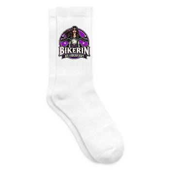Bikerin Leidenschaft Motorrad-Style - Tennissocken - Weiß - Rechts