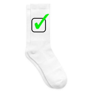 Neon-Grüner Haken Print - Tennissocken - Weiß - Rechts