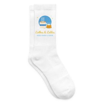 Latkes und Lattes lustiges Chanukka - Tennissocken - Weiß - Rechts