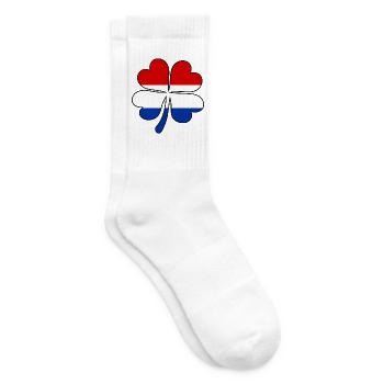 Holland Flagge Kleeblatt - Tennissocken - Weiß - Rechts