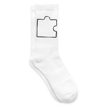 Puzzleteil handgezeichnet - Tennissocken - Weiß - Rechts