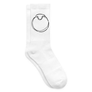 Babylätzchen handgezeichnet - Tennissocken - Weiß - Rechts