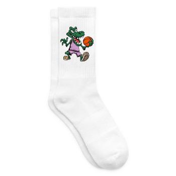 Alligator Basketball Krokodil - Tennissocken - Weiß - Rechts