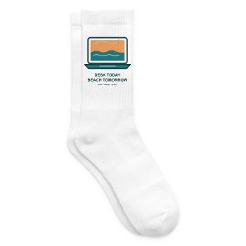Schreibtisch Heute Strand Morgen - Tennissocken - Weiß - Rechts