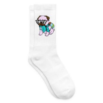 Mops-Reisender - Tennissocken - Weiß - Rechts
