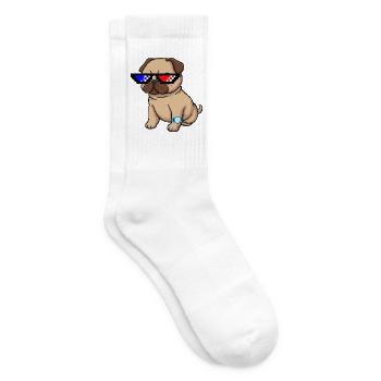 Pixel Shades Pug - Tennissocken - Weiß - Rechts