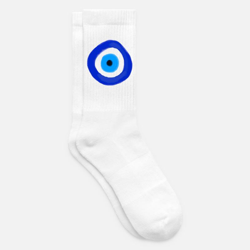 Blue Orbit Eye Abstract - Tennis socks - white