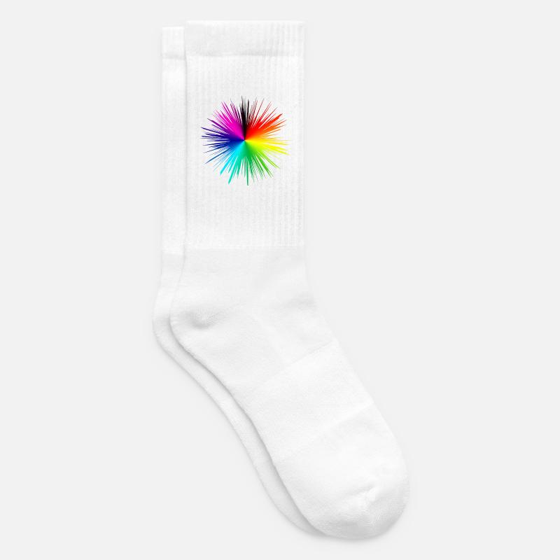 Farbexplosion Radialburst - Tennissocken - Weiß