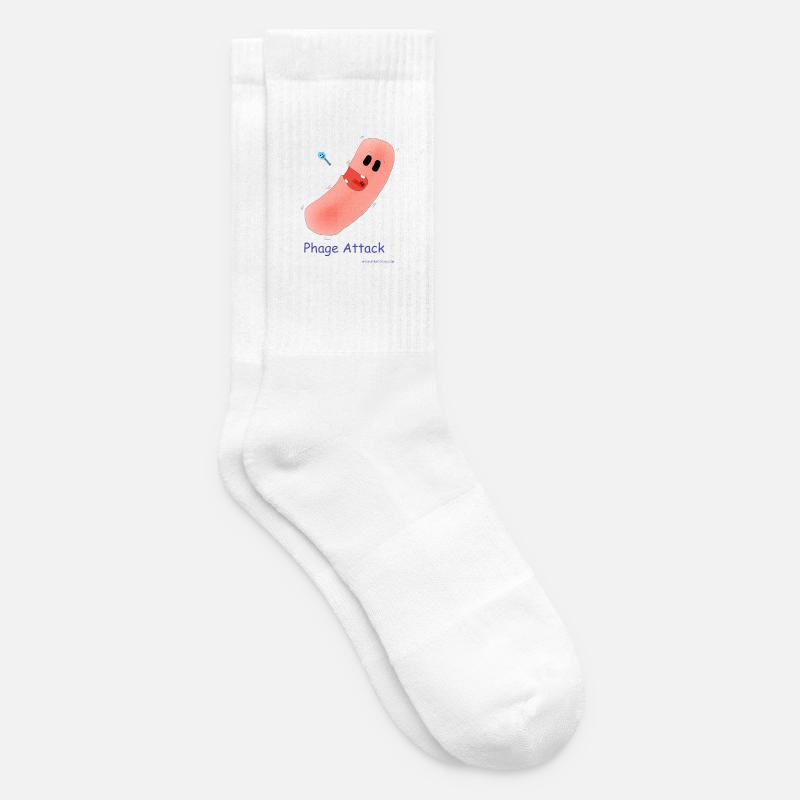 Phage Attack - Bakterium & Bakteriophage - Tennissocken - Weiß