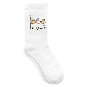 Hibou et pingouin - Chaussettes de tennis - blanc - Droite