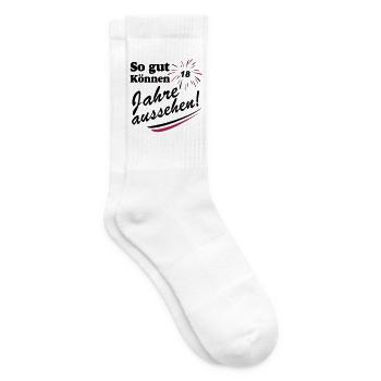 18. Geburtstag ,Volljährig , So Gut (25) - Tennissocken - Weiß - Rechts