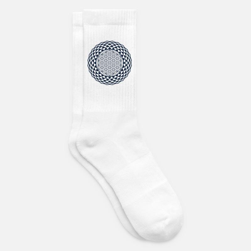 Torus, Sacred Geometry - Tennis socks - white