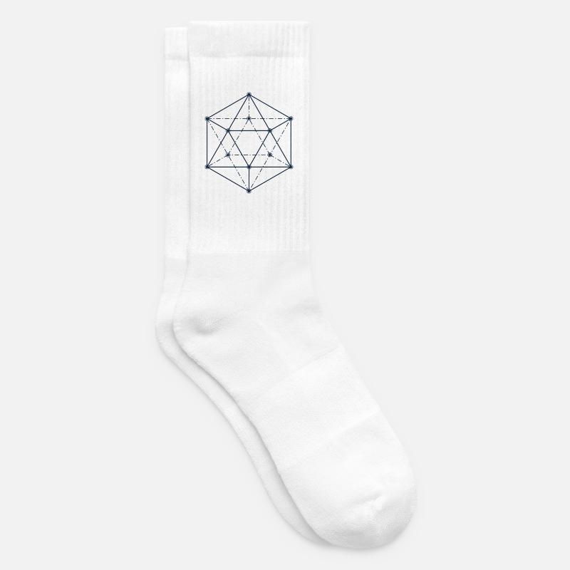 Blue Abstract Geometric Design - Tennis socks - white