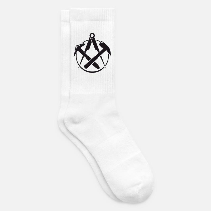 Dachdeckerzunft, Dachdecker Logo - Tennissocken - Weiß