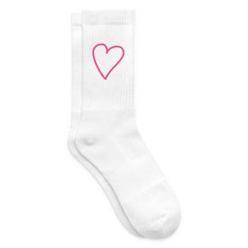 Herz Rosa - Tennissocken - Weiß - Rechts