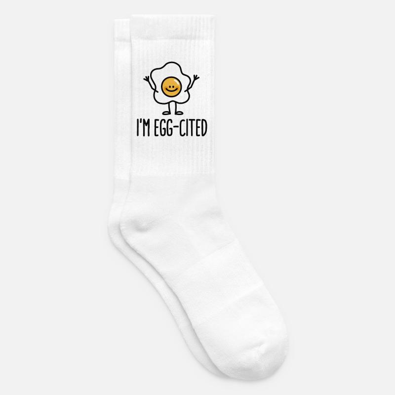 I'm EGG-cited - Tennis socks - white