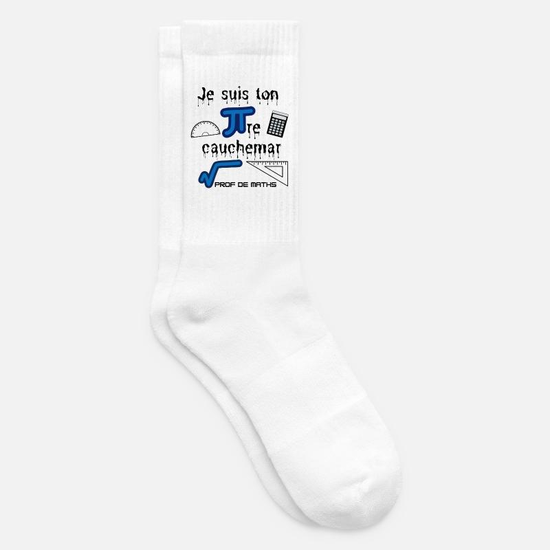 Cadeau à offrir à un prof de maths - Chaussettes de tennis - blanc