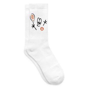 Tennis, Tennisball, Comic - Tennissocken - Weiß - Rechts