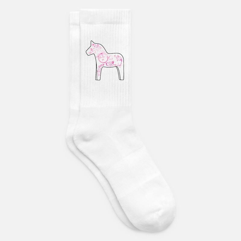 Dala Pferd Pink - Tennissocken - Weiß