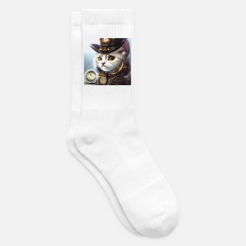 Süßes Steampunk-Kätzchen - Tennissocken - Weiß