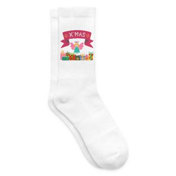 XMAS Engel mit Geschenken - Tennissocken - Weiß - Rechts