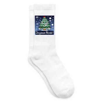 Sapin de Noël Football Festif - Chaussettes de tennis - blanc - Droite