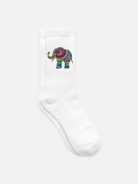 Kleiner Farbenelefant - Tennissocken - Weiß