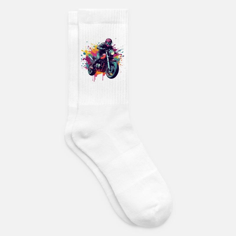 Motorrad mit Farbfleck. - Tennissocken - Weiß