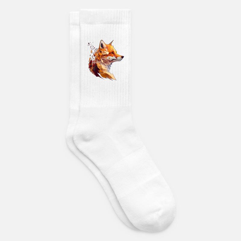 Polygon Fuchs Design, Hübscher Fuchs - Tennissocken - Weiß