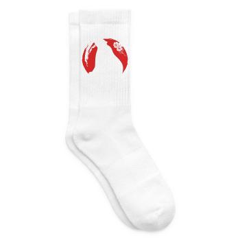 Bear Silhouette Japanese - Tennis socks - white - Right