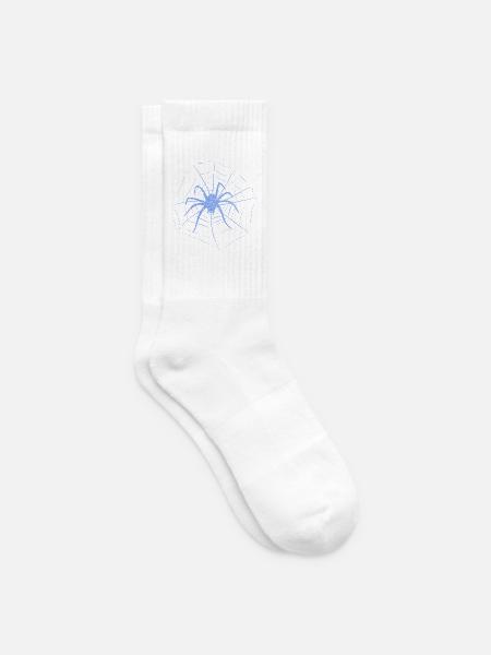 Spinne im Spinnennetz für Halloween - Tennissocken - Weiß