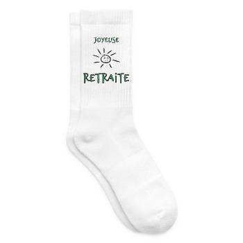 RETRAITE. BONNE RETRAITE. JOYEUSE RETRAITE. COEUR - Chaussettes de tennis - blanc - Droite