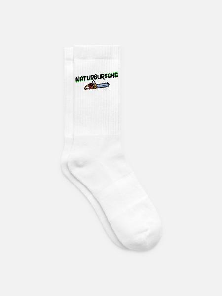 Festmeter Holz Säge Statement Holzfäller Forst - Tennissocken - Weiß