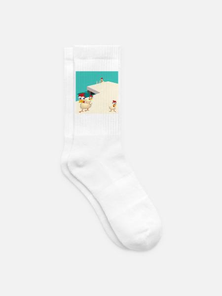 HÜHNER SCHWIMMEN AM SEE - Tennissocken - Weiß