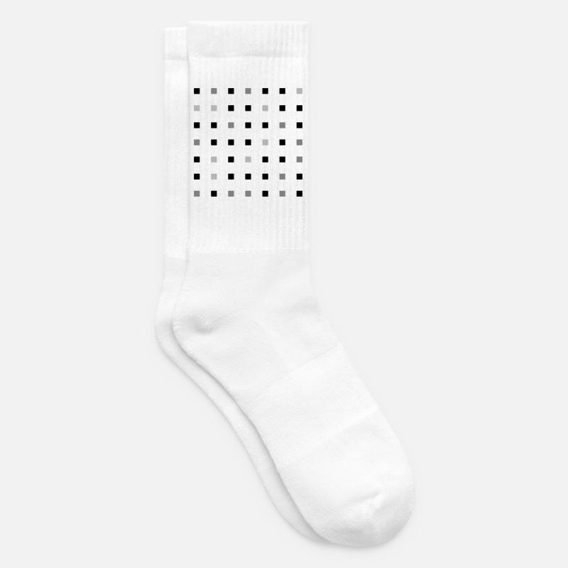 Quadrateraster - Tennissocken - Weiß