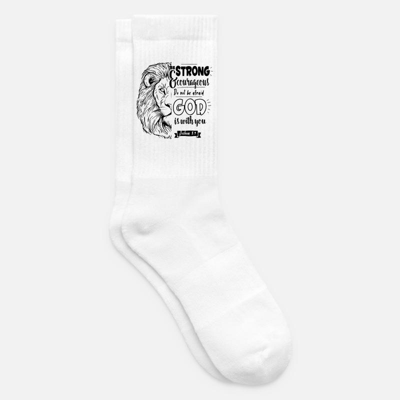 Joshua 1 9 - Be strong and courageous - Tennissocken - Weiß