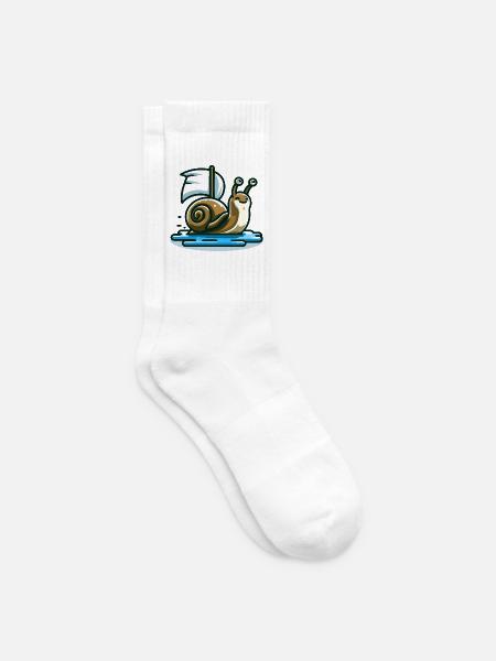 Segelschnecke: Der nautische Navigator - Tennissocken - Weiß
