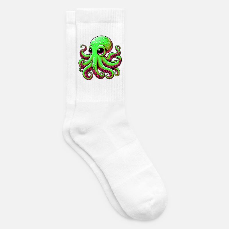 Krake - Tennissocken - Weiß