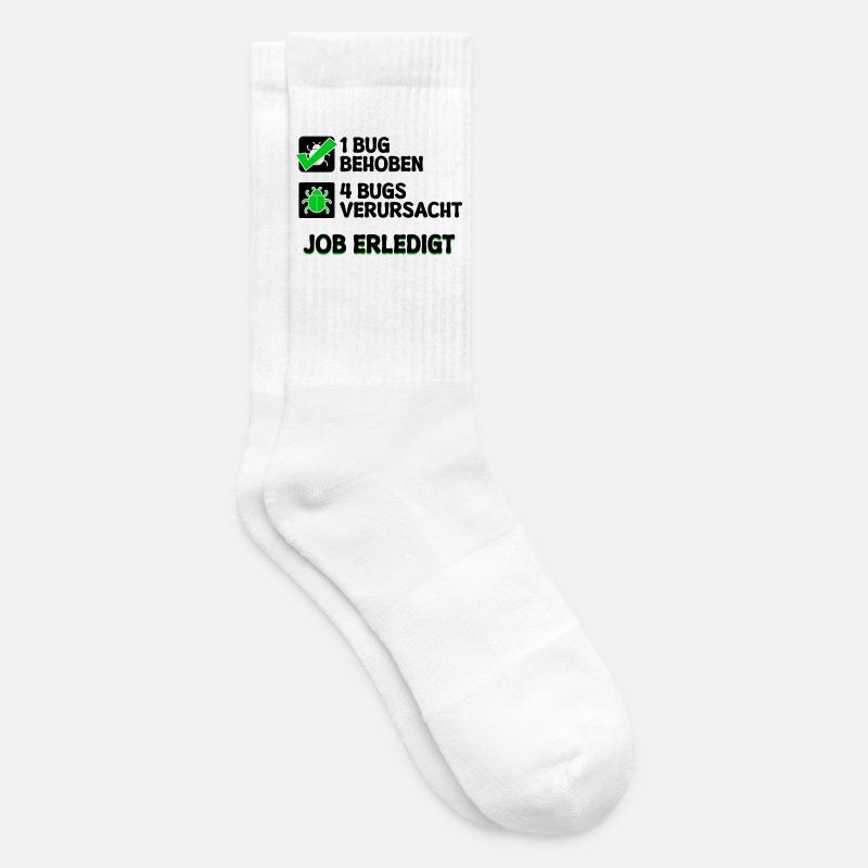 Open Source Bugfixing Bugs Developer Programmier - Tennissocken - Weiß