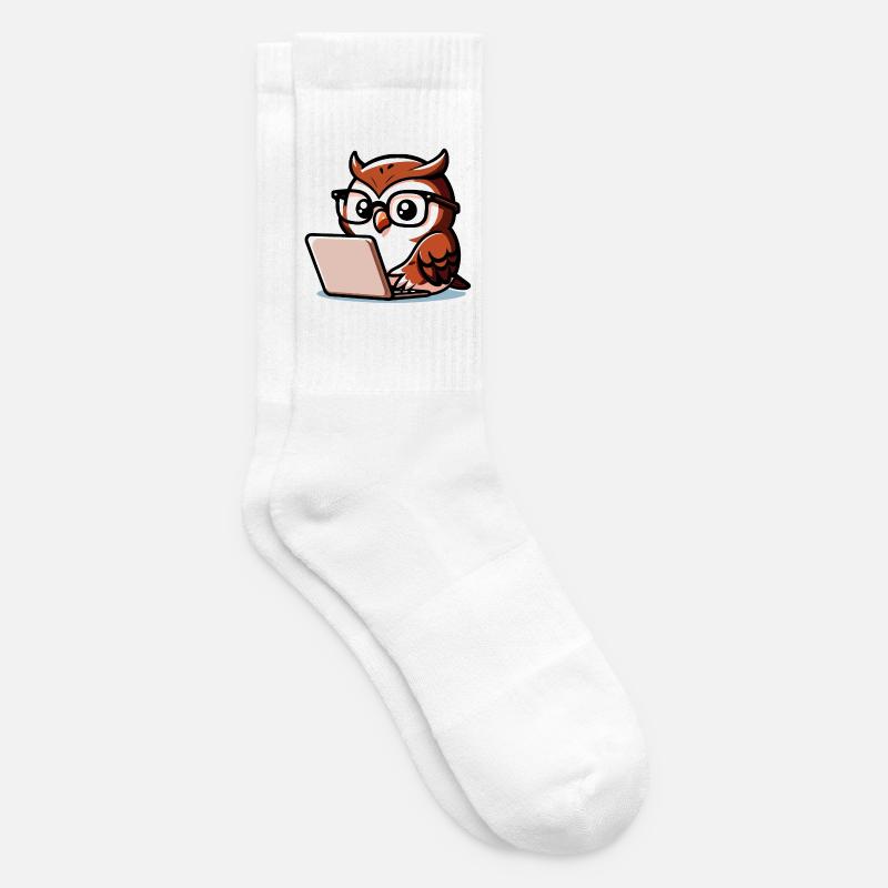 Wise Web Owl: The Knowledge Navigator - Tennis socks - white