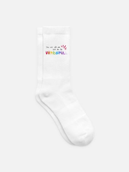 Du bist wertvoll - Nachricht - niemand sonst ist wie du! - Tennissocken - Weiß