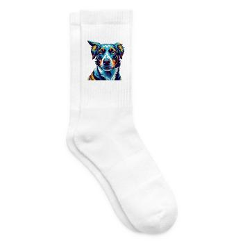 Amerikanischer Leopard Hound Hunderasse Karikatur Kawaii - Tennissocken - Weiß - Rechts