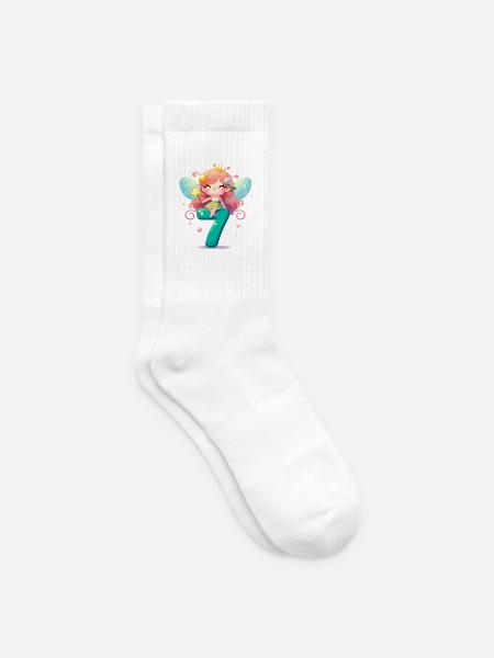 7 Jahre Fee Elfe Geburtstag Geschenk - Tennissocken - Weiß
