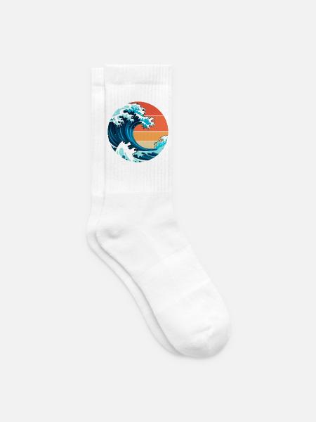 Japanische Welle - Tennissocken - Weiß